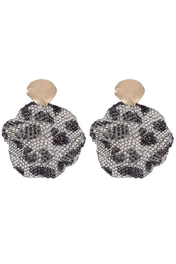 Boucles d’oreilles scintillantes en strass léopard